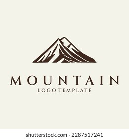 Retro hipster mountain logo design vector illustration
