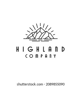 Retro Hipster Mountain and Sea for Adventure Emblem Logo design inspiration