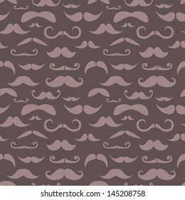 Retro hipster moustache seamless pattern