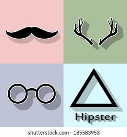 retro hipster mustache background illustration vector format