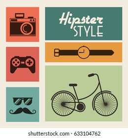 retro hipster style element icon