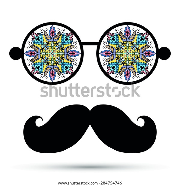 Retro Hipster Sunglasses Vector Fashion Illustration Stock Vector Royalty Free 284754746 