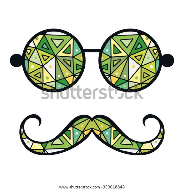 Retro Hipster Sunglasses Vector Fashion Illustration Stock Vector Royalty Free 330018848 