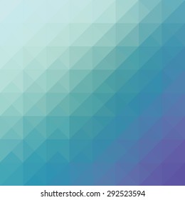 Retro hipster triangle background, blue and purple, vector mosaic pattern