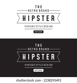 Retro hipster typography element for clothes shop, cafe, beer shop, restaurant, business, label, poster, vintage brand.