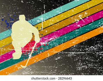 retro hockey poster
