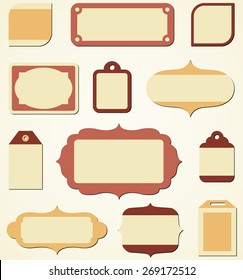 Retro Holiday Labels and Tags - Set of vector retro holiday labels and tags.  Colors are global, so they can be modified easily.  Each label is grouped separately for easy editing.  