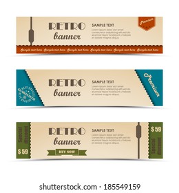 Retro horizontal banners set