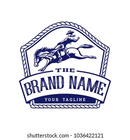 Retro Horse Rodeo Logo Template