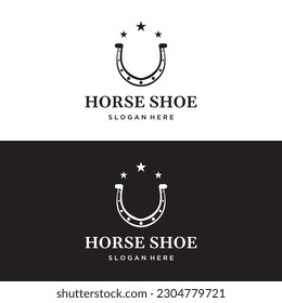 Retro horseshoe logo for ranch, cowboy,badge. which is isolated on the background.