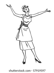 Retro Hostess - Retro Clip Art