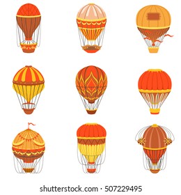 Retro Hot Air Balloons Set