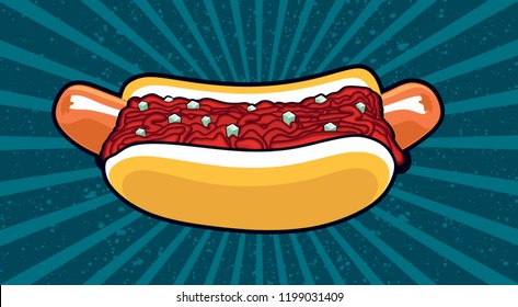 retro hot dog with onion