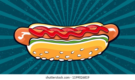 retro hot dog with tomato