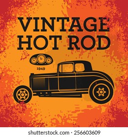 Retro Hot Rod Poster, Vektorgrafik