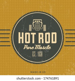 Retro Hot Rod Poster / Vintage Design / Pure Muscle