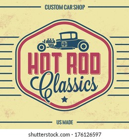 Retro Hot Rod Poster / Vintage Design / Old Classics