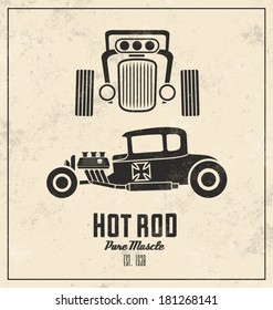 Retro Hot Rod Poster / Vintage Design / Pure Muscle