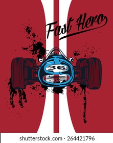 Retro Hot Rod Vector Car.T-shirt Graphics.