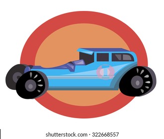 Retro hotrod. EPS 10 Vector illustration.