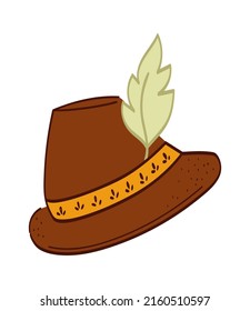 Retro hunting hat. Vector illustration