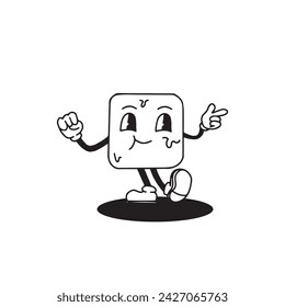 retro ice character design vector sign