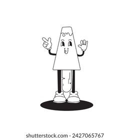 retro ice character design vector sign