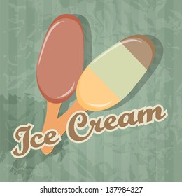 Retro ice cream background. Vector illustration