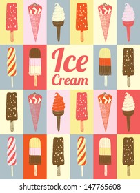 retro Ice cream card