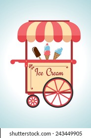 Retro ice cream cart.