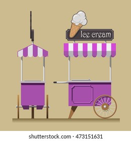 Retro ice cream cart.
