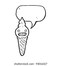 retro ice cream cartoon character