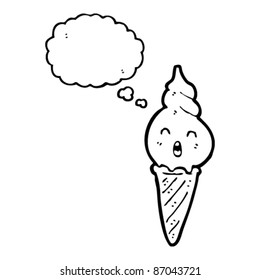 personaje de helado retro