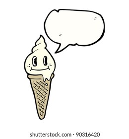 personaje de helado retro