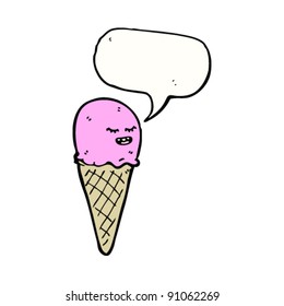 retro ice cream cone cartoon character
