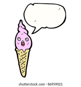 caráter cone de sorvete retro