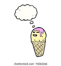 retro ice cream cone character