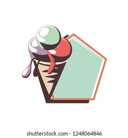 retro ice cream frame