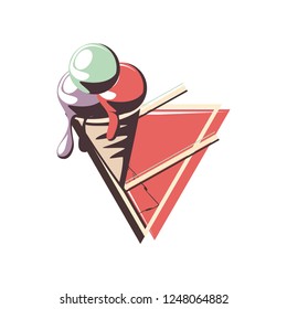 retro ice cream frame