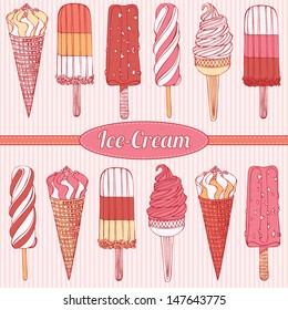 Retro Ice cream menu