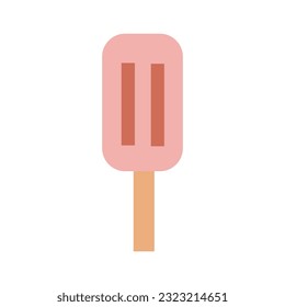 Retro ice cream, Vintage groovy Icecream, vector isolated on white background, Retro dessert, Vintage nostalgia element 70s, 80s, 90s vibes. 