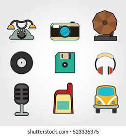 Retro icon design vector. 