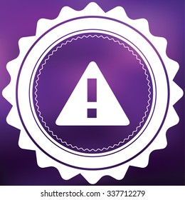 A Retro Icon Isolated on a Purple Background - Exclamation Mark