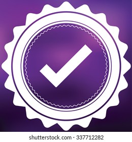 A Retro Icon Isolated on a Purple Background - Tick