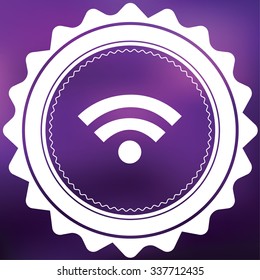 A Retro Icon Isolated on a Purple Background - Wifi