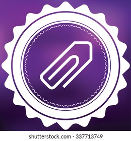 A Retro Icon Isolated on a Purple Background - Paperclip
