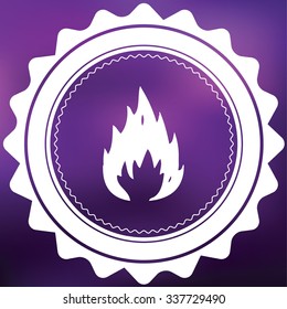 A Retro Icon Isolated on a Purple Background - Fire