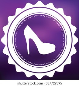 A Retro Icon Isolated on a Purple Background - High Heels