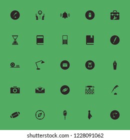 retro icon. retro vector icons set compass, hourglass, tie and desk table lamp