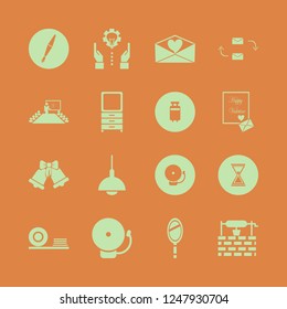 retro icon. retro vector icons set technology progress, school bell, response letter and fountain pen
